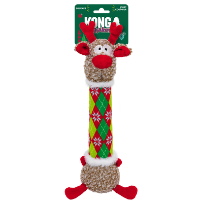 KONG Holiday Shakers Luvs Argyle Reindeer Medium